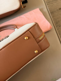 Canvas Leather Beau Top Handle Bag