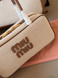 Canvas Leather Beau Top Handle Bag
