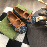 Horsebit Ballet Flat Blue Denim