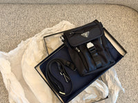Re-Nylon and Saffiano leather Shoulder Bag