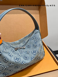 Denim Monogram Hobo Slouchy Bag