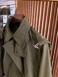 Drawstring Cropped Trench Jacket