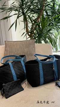 Embossed Monogram Tote Bag