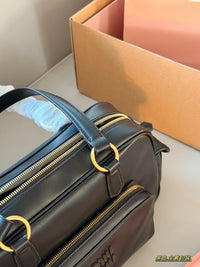 Nappa Leather Pocket Top-Handle Bag
