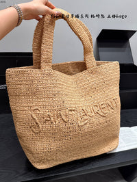 Rive Gauche Raffia Tote Bag