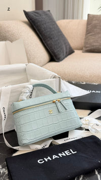 Crocodile Embossed Slim Vanity Case