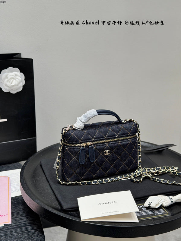 Vanity Case Bag Dark Blue Denim