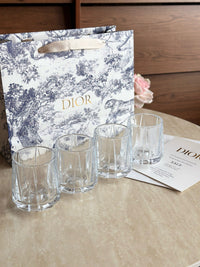 Maison Tumbler Cannage Transparent Crystal Glasses Set of 4