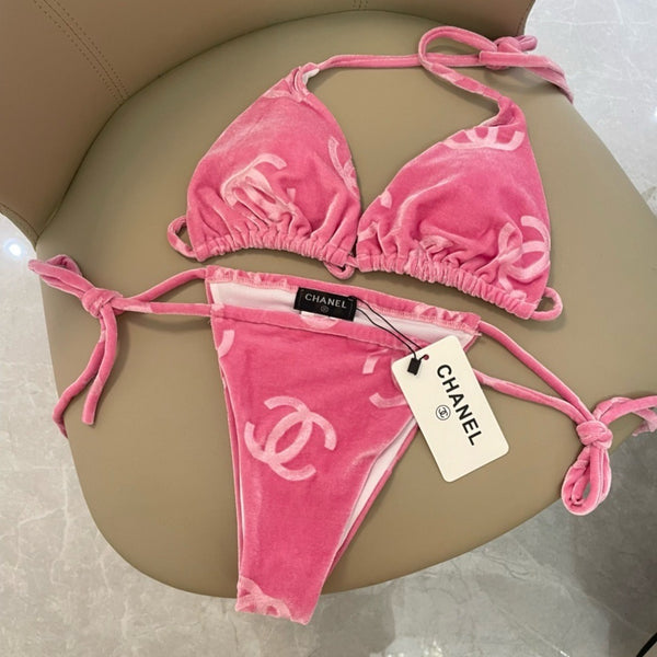 Logo 3-Piece Terry Cloth Bikini Set