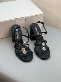 Pearl Flower Heel Sandals