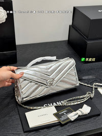26X Chevron Top Handle Flap Bag