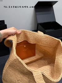 Rive Gauche Raffia Tote Bag
