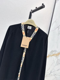Check Trim Wool Cardigan