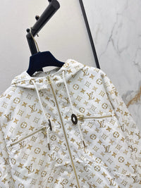 Monogram Print Drawstring Jacket