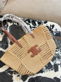 Classic Panier in Raffia & Calfskin