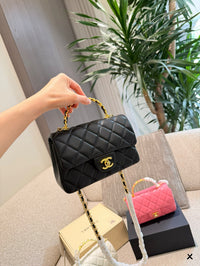 Mini Top Handle Flap Bag Lambskin