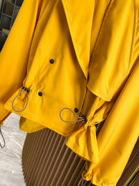 Drawstring Cropped Trench Jacket