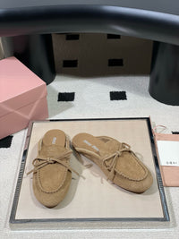 Suede Deck Mules