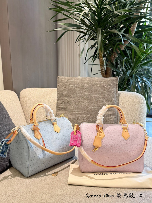 Speedy 30 in Ostrich Embossed Leather
