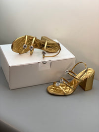 Pearl Flower Heel Sandals