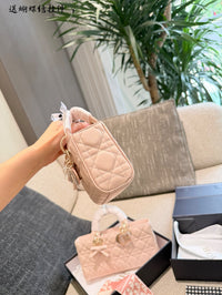 Lady Mini Bag in Cannage Lambskin Leather