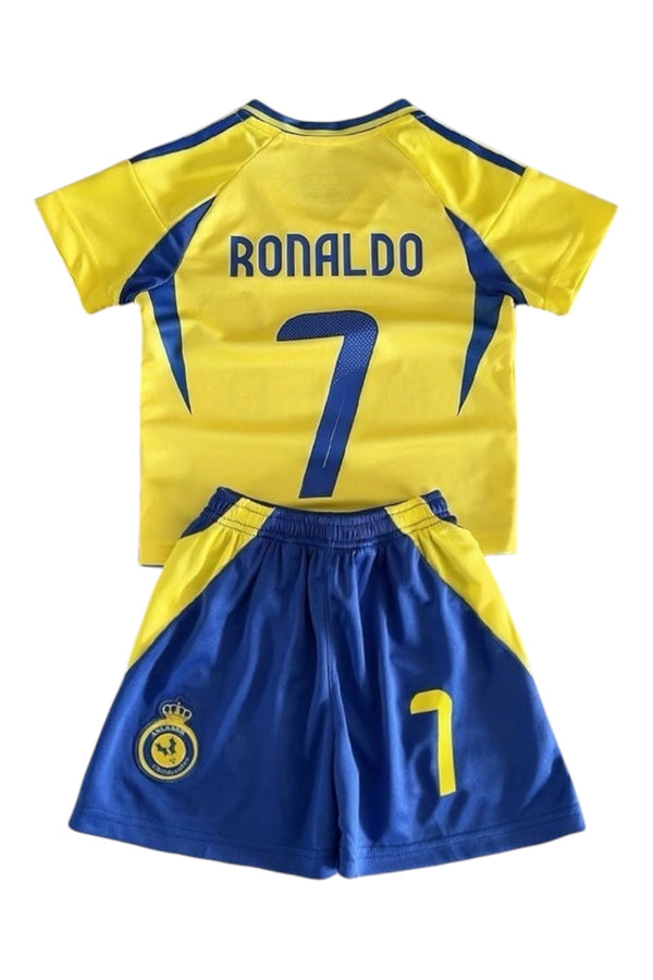Ronaldo #7 Yellow & Blue Kids Soccer Jersey Set