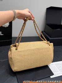 Madras Woven Top Handle Bag