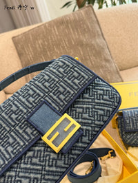 Denim Baguette Bag