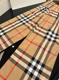Beige Check Trousers