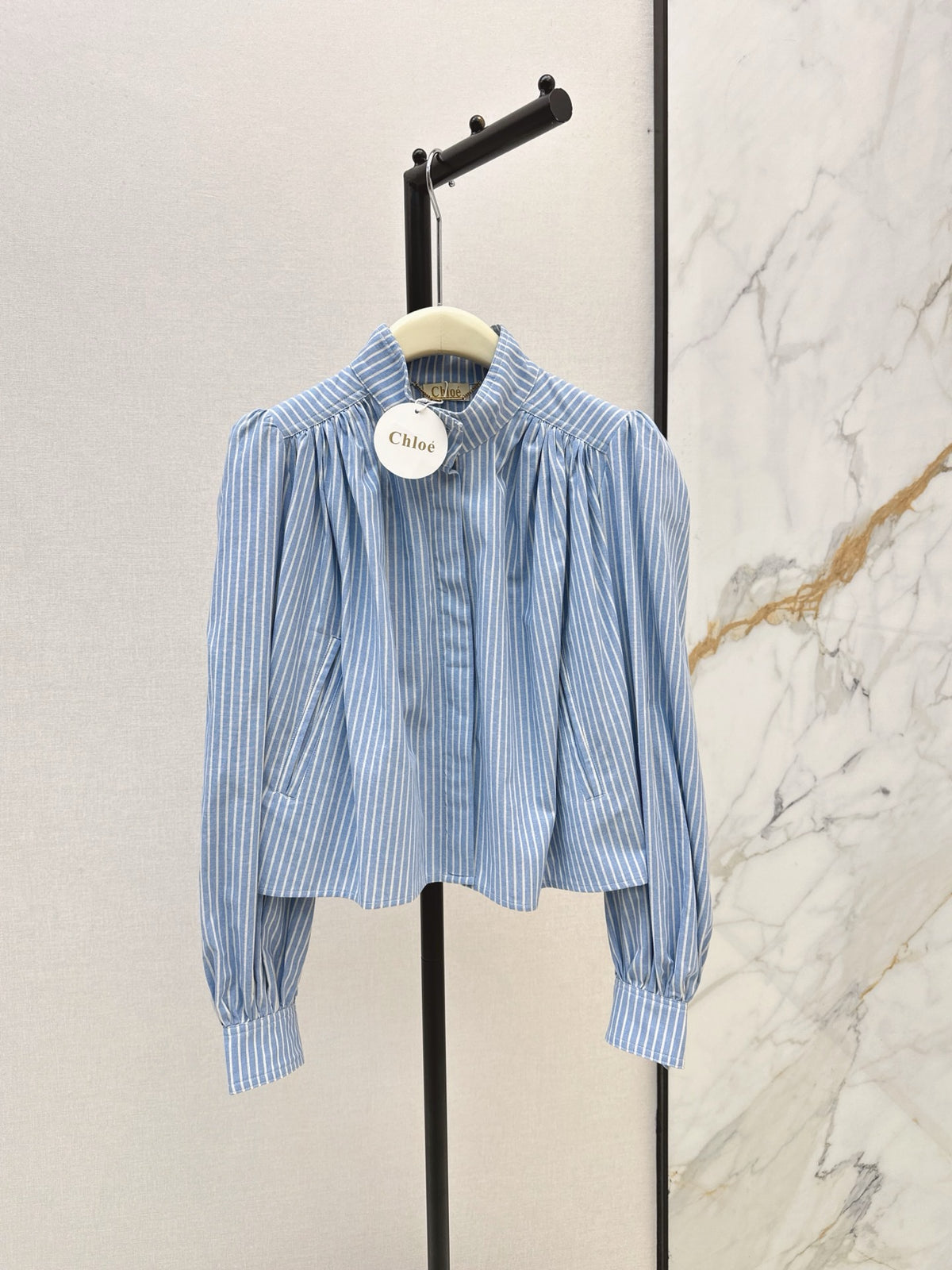 26S Striped Long Sleeve Blouse