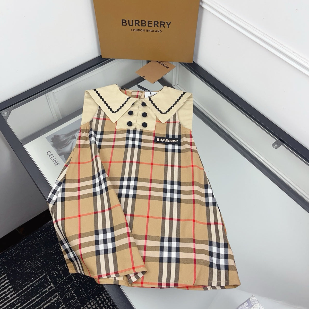 Vintage Check Sleeveless Dress