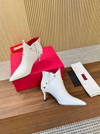 Rockstud Leather Ankle Boots