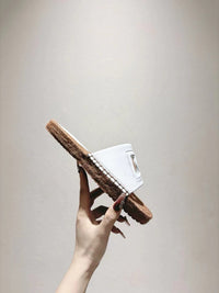 Nappa Leather Espadrille Sliders