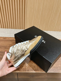 Laminated Lambskin & Suede Trainers