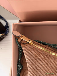 Corduroy Logo Shoulder Bag