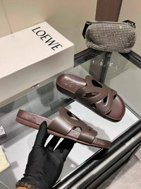 Paula's Ibiza Leather Monogram Ease Slides