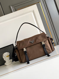 Explore Re-Nylon and Leather Shoulder Bag