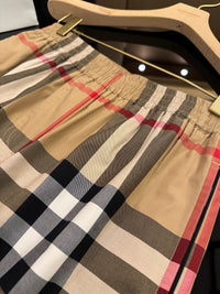 Beige Check Trousers