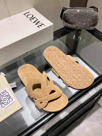 Paula's Ibiza Leather Monogram Ease Slides