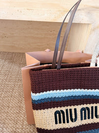 Logo Crochet Knit Tote Bag