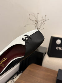 Two-Tone Leather Ballerina Flats
