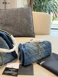 Washed Denim Hobo Bag