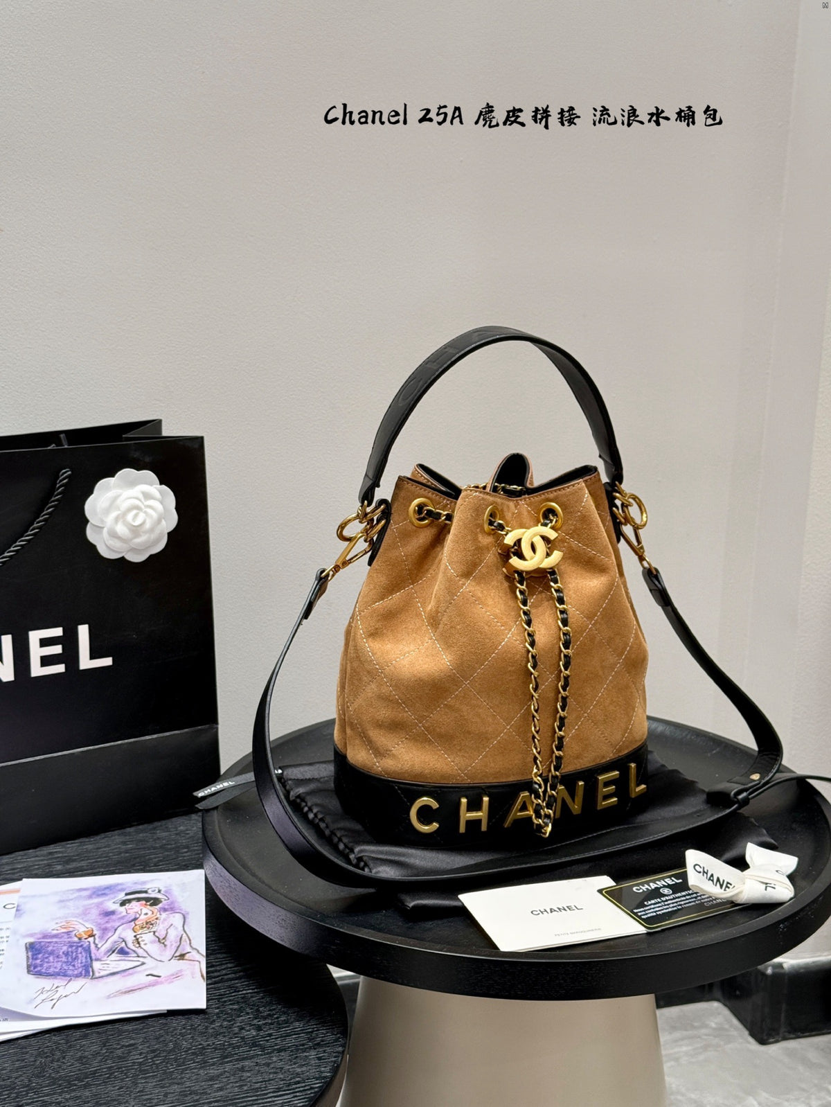 25A Suede Bucket Bag