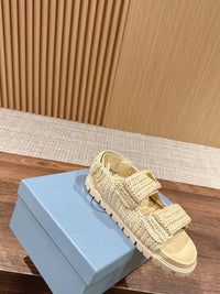 Logo-Plaque Crochet Sandals