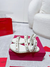 Garavani Rockstud Rope Flat Sandals