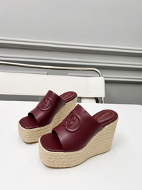 Leather Espadrille Wedges