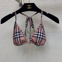 Vintage Check Triangle Bikini Set