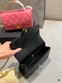 Mini Top Handle Flap Bag Lambskin