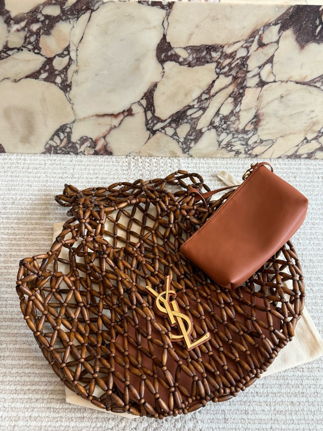 Icare Beaded Wood Tote