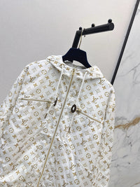 Monogram Print Drawstring Jacket